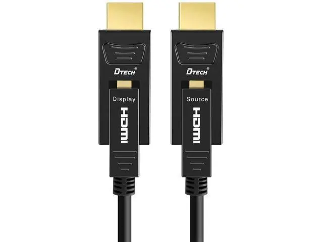 Alt view image 3 of 7 - 25FT/8M Fiber Optic HDMI Cable 4K@60Hz YUV 4:4:4 18Gbps Ultra HD, Micro HDMI to Standard HDMI Dual-Connector Cord for TV, Projector, Computer, Monitor