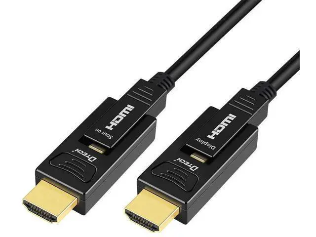 Alt view image 2 of 7 - 25FT/8M Fiber Optic HDMI Cable 4K@60Hz YUV 4:4:4 18Gbps Ultra HD, Micro HDMI to Standard HDMI Dual-Connector Cord for TV, Projector, Computer, Monitor