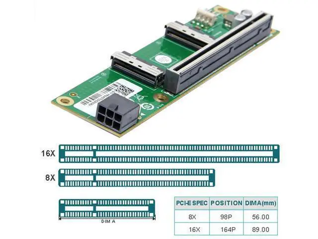 Alt view image 3 of 7 - Dual MCIO 8i Mini Cool Edge IO SFF-TA-1016 to PCIe 5.0 x16 VROC Adapter, for Motherboard SSD and Graphics Card