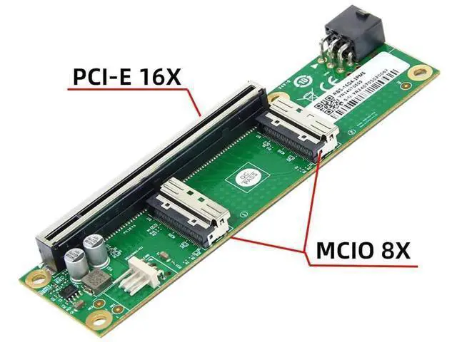 Alt view image 6 of 7 - Dual MCIO 8i Mini Cool Edge IO SFF-TA-1016 to PCIe 5.0 x16 VROC Adapter, for Motherboard SSD and Graphics Card