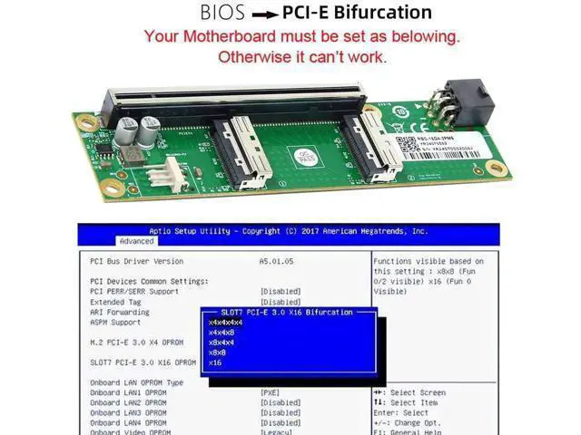 Alt view image 7 of 7 - Dual MCIO 8i Mini Cool Edge IO SFF-TA-1016 to PCIe 5.0 x16 VROC Adapter, for Motherboard SSD and Graphics Card