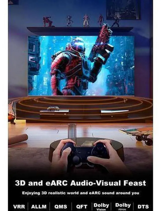 Alt view image 6 of 7 - 30ft/9m 8K Fiber Optic HDMI 2.1 Cable, Braided High Speed Active HDMI Cord 48Gbps, 8K@60Hz 4K@120Hz Dynamic HDR eARC HDCP 2.2&2.3 3D, Compatible with HDTV Monitor Laptop Xbox PS4 PS5