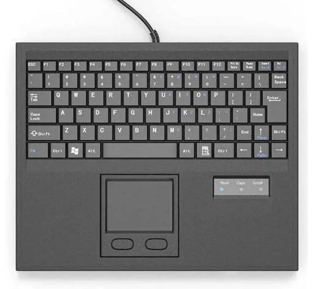 Main image of Waterproof Industrial Keyboard with Integrated Touchpad, 84 Keys USB Wired Black Industrial Machine Keyboard