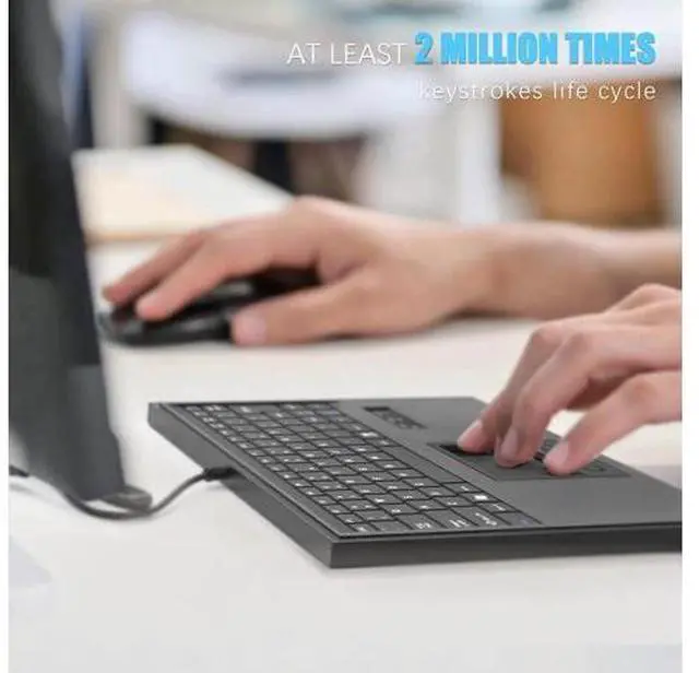 Alt view image 6 of 7 - Waterproof Industrial Keyboard with Integrated Touchpad, 84 Keys USB Wired Black Industrial Machine Keyboard