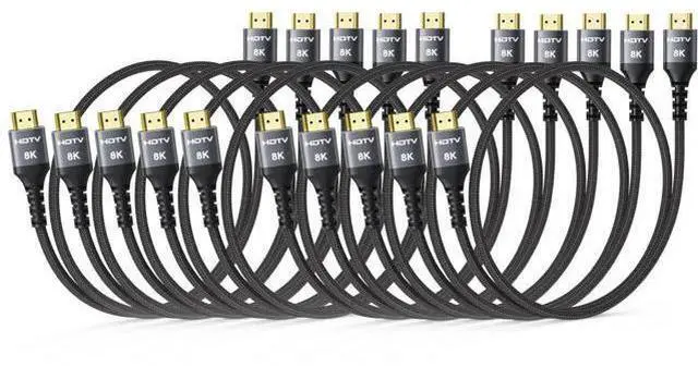 Main image of 8K HDMI 2.1 Cable 3FT 10-Pack 48Gbps High-Speed Cord Supports HDR10+, SBTM, QMS, CEC, HDCP 2.3 for TV, Monitor, PC, Laptop, HDMI Switch/Splitter, KVM, Projector