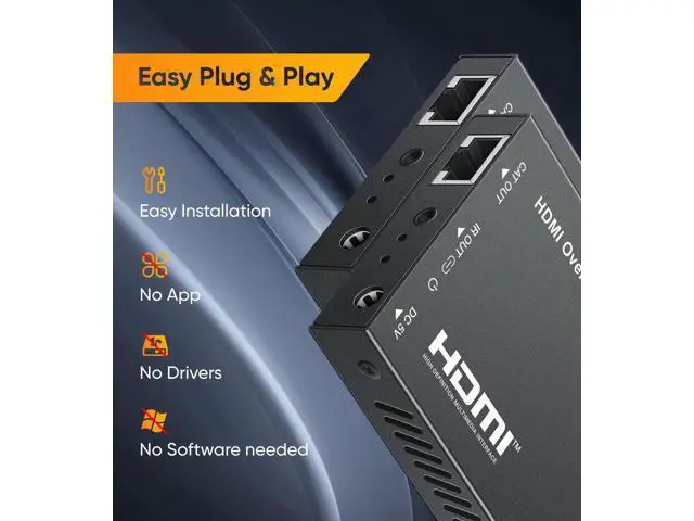 Alt view image 3 of 7 - 1080P HDMI Extender Over Cat5e/Cat6/Cat7 Cable, Aluminum Alloy HDMI Over Ethernet Balun Adapter Up to 500FT, Full HD Transmission with POC, EDID, Deep Color, Dolby Digital & DTS Support