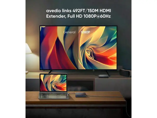 Alt view image 5 of 7 - 1080P HDMI Extender Over Cat5e/Cat6/Cat7 Cable, Aluminum Alloy HDMI Over Ethernet Balun Adapter Up to 500FT, Full HD Transmission with POC, EDID, Deep Color, Dolby Digital & DTS Support