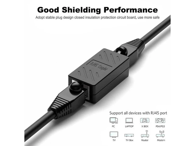 Alt view image 5 of 7 - 30 PCS RJ45 Inline Coupler, Cat5 Cat5e Cat6 Cat6a Cat7 Cat8 Ethernet Cable Extender Connector, RJ45 Female to Female Network Coupler for Router, PC, TV, Game Console, Network Switch