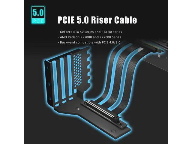 Alt view image 6 of 7 - 3-Slot Vertical GPU Mount Bracket with 150mm PCIe 5.0 Riser Cable, Heavy-Duty GPU Holder for RTX 5090, RTX 4090, RX 9070, RX 7900, Fits 7/8 PCI Slot ATX PC Cases