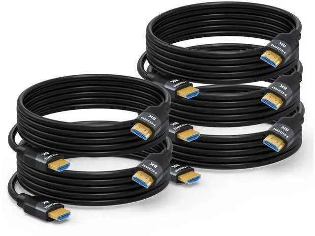 Main image of 8K HDMI 2.1 Cables 10FT 5-Pack, High Speed Gaming HDMI Cord Supports 8K@60Hz, 4K@165/180/240Hz, eARC, HDR10, HDCP 2.3 for PS5/PS4/Xbox/TV/Monitor/Soundbar/Roku