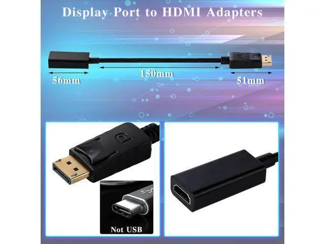 Alt view image 2 of 7 - 20-Pack DisplayPort (DP) to HDMI Adapter, Uni-Directional DP to HDMI Male to Female Converter, 4K Video Output for Desktop, Laptop, Projector, Monitor, TV