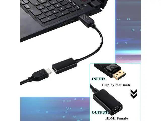 Alt view image 4 of 7 - 20-Pack DisplayPort (DP) to HDMI Adapter, Uni-Directional DP to HDMI Male to Female Converter, 4K Video Output for Desktop, Laptop, Projector, Monitor, TV