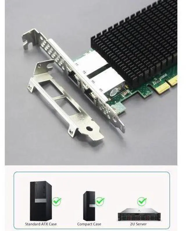 Alt view image 3 of 7 - ST7318 2-Port 10G RJ45 PCIe Network Card, Intel X540 Controller, PCIe 2.0 X8 Ethernet Adapter, Compatible with Windows 11/10, Server, Linux, VMware ESXi, Non-Mac OS