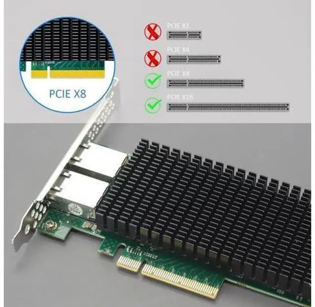 Alt view image 7 of 7 - ST7318 2-Port 10G RJ45 PCIe Network Card, Intel X540 Controller, PCIe 2.0 X8 Ethernet Adapter, Compatible with Windows 11/10, Server, Linux, VMware ESXi, Non-Mac OS