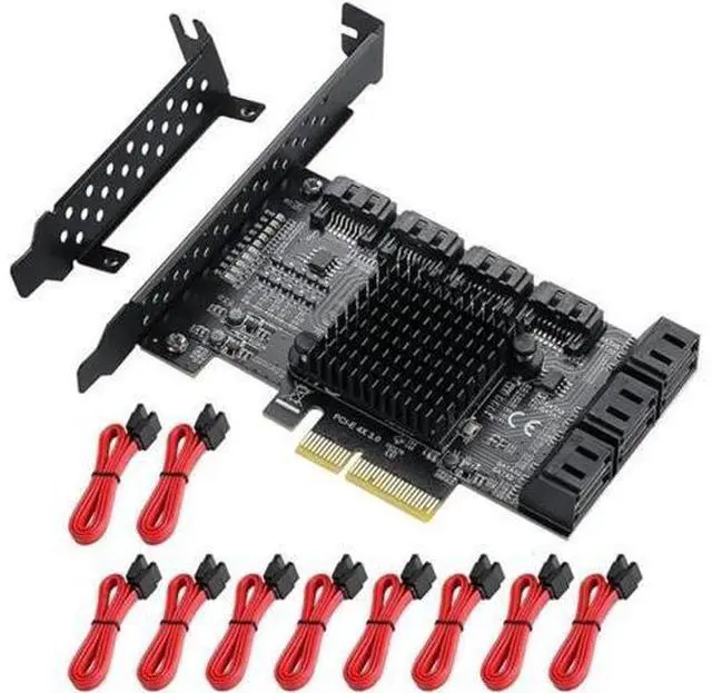 Main image of 10 Ports PCIe 4X SATA 3.0 Expansion Card, 6Gbps Non-RAID SATA Controller Card, PCIe to SATA Adapter Supporting 10 SATA 3.0 HDD SSD Devices
