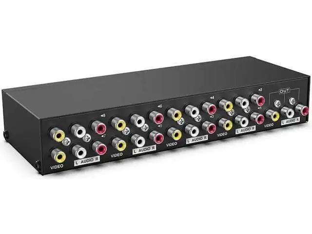 Alt view image 3 of 6 - 8 Way AV RCA Switch 8 in 1 Out, Composite Video L/R Audio AV Signal Switcher Selector Box, 8X1 RCA AV Splitter for STB DVD HDTV VCD VCR