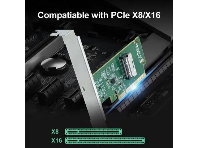 Alt view image 3 of 5 - MCIO 74Pin 8i to PCIe X8 Adapter Card, PCIe 5.0 Gen5 32GT/s