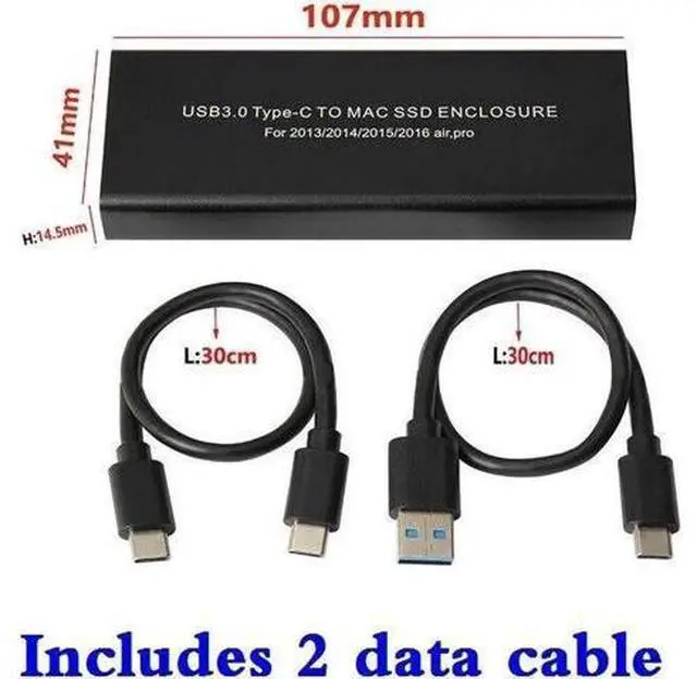 Main image of Type-C USB3.0 to 16+12 Pin SSD Enclosure for MacBook Air Pro 2013-2015, Portable External Case for Apple 16+12Pin SSD
