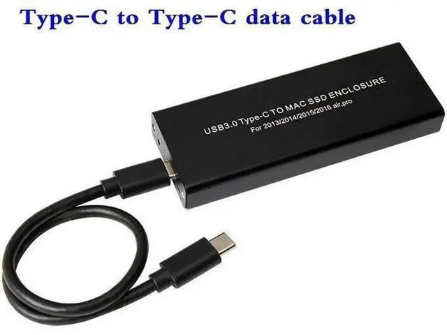 Alt view image 2 of 5 - Type-C USB3.0 to 16+12 Pin SSD Enclosure for MacBook Air Pro 2013-2015, Portable External Case for Apple 16+12Pin SSD
