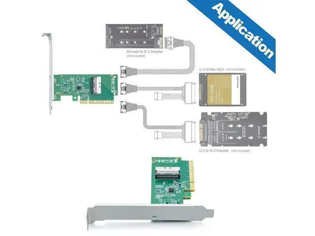 Alt view image 5 of 5 - MCIO 74Pin 8i to PCIe X8 Adapter Card, PCIe 5.0 Gen5 32GT/s