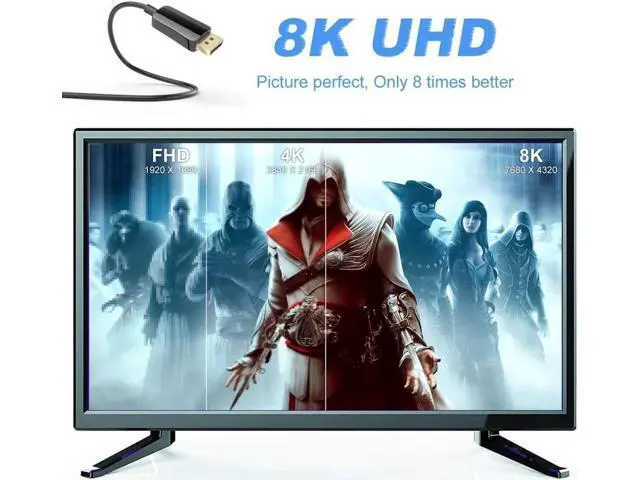 Alt view image 2 of 7 - 8K Fiber Optic Displayport 1.4 Cable 100Feet, HBR3 DP In Wall Fiber Cable Supports 8K@60Hz, 4K@144Hz High Speed 32.4Gbps Support 3D Visual Effects, VR Headset,HDCP2.2, HDR 100 ft.