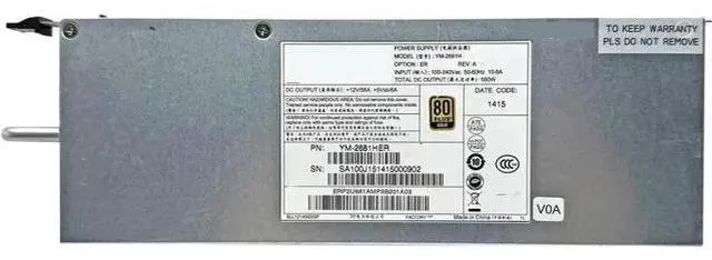 Main image of 680W Hot-Swappable Redundant Server Power Supply for YM-2681H, 100-240V 50-60Hz