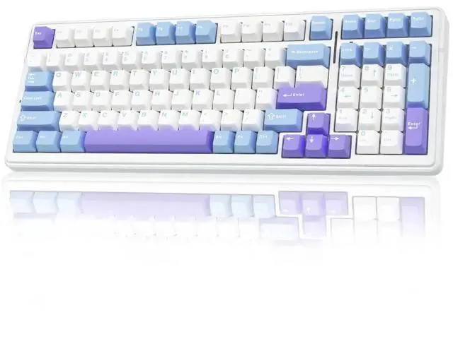 Alt view image 7 of 7 - F99 Tri-mode Hot Swappable Wireless Mechanical Keyboard and Mouse Combo, Full Size Gaming Keyboard with Black SC580 Wireless Gaming Mouse