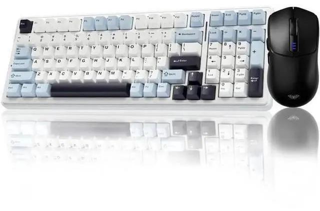 Main image of F99 Wireless Hot Swappable Mechanical Keyboard and Mouse Combo, Custom Gaming Keyboard + SC580 Black Wireless Gaming Mouse Set