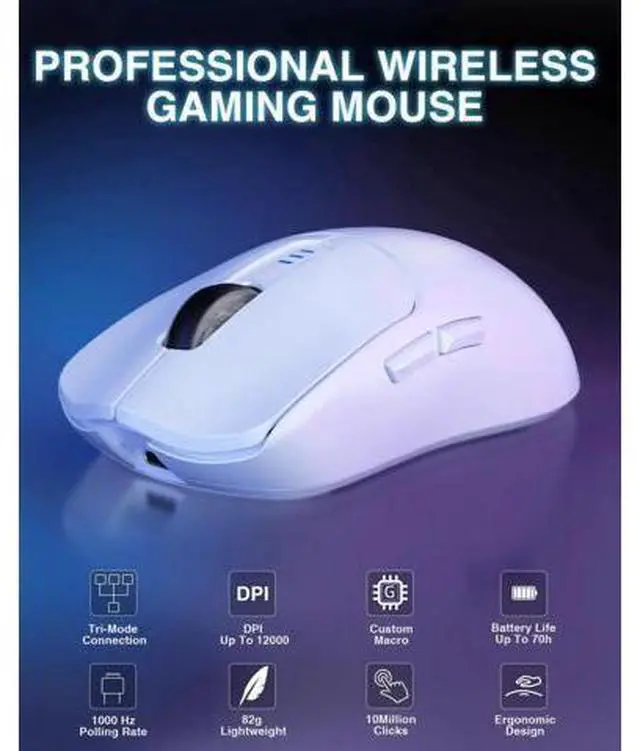 Alt view image 4 of 7 - F99 Wireless Mechanical Keyboard Mouse Combo, Hot Swappable Custom Gaming Keyboard + SC580 White Wireless Gaming Mouse Set