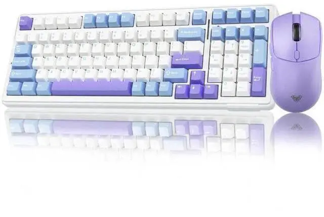 Main image of F99 Hot Swappable Tri-Mode Mechanical Keyboard and Mouse Combo, Light Purple Wireless Gaming Keyboard Set with SC580X Gaming Mouse