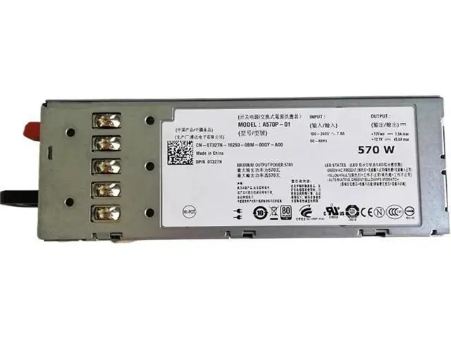 Alt view image 2 of 6 - 570W Server Power Supply for Dell R710 T610, Replacement for A570P-01 C570A-S0 A570P-00 0T327N 0VPR1M T327N VPR1M