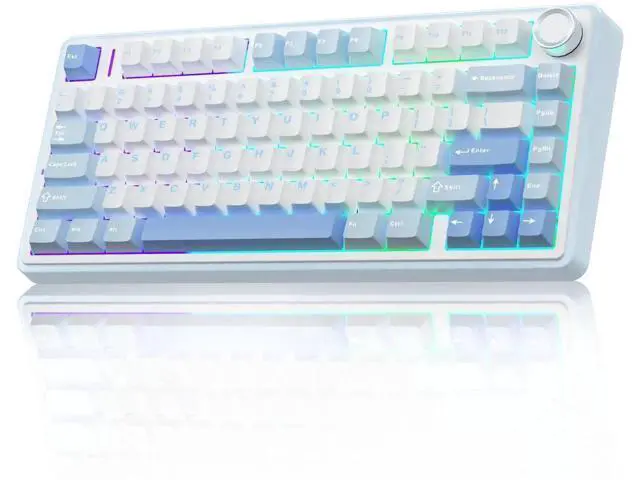 Alt view image 2 of 7 - 75% Gasket Hot Swappable Wireless Keyboard Mouse Combo, F75 Mechanical Keyboard + SC580X Light Purple Wireless Gaming Mouse Set