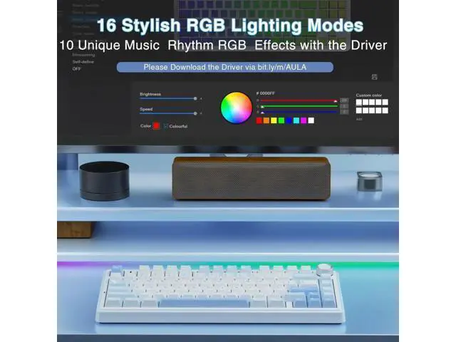 Alt view image 6 of 7 - 75% Gasket Hot Swappable Wireless Keyboard Mouse Combo, F75 Mechanical Keyboard + SC580 White Wireless Gaming Mouse Set