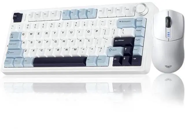Main image of 75% Hot Swappable Wireless Keyboard Mouse Combo, F75 Mechanical Keyboard + SC580 White Wireless Gaming Mouse Set