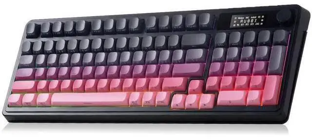 Main image of S99 Pro Tri-Mode Wireless Membrane Gaming Keyboard Media Knob Custom RGB Backlit Creamy Typing Keyboard Black Pink for Windows Mac PC