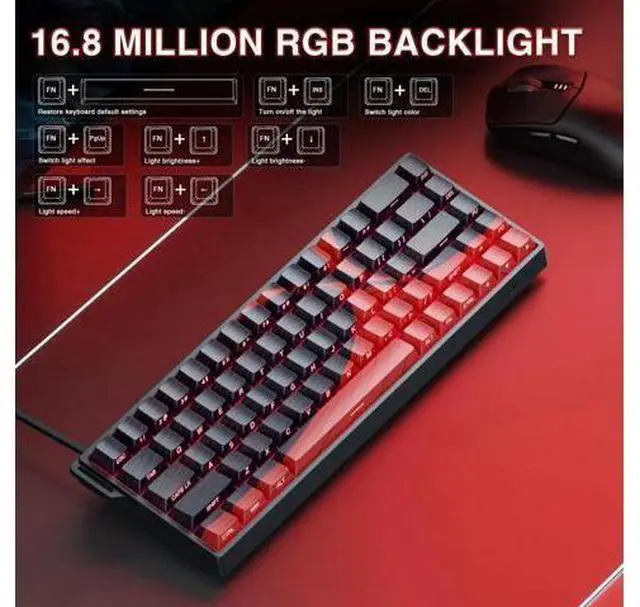 Alt view image 6 of 7 - WIN68 HE MAX 60% Compact Wired Hall Effect Gaming Keyboard, Magnetic Switch Keyboard Adjustable Actuation Fast Trigger 8KHz Polling Rate RGB Backlit Mechanical Keyboard