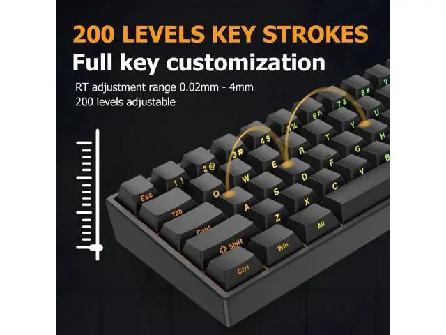 Alt view image 7 of 7 - Irock ND63 PRO 60% Wired Magnetic Switch Gaming Keyboard Rapid Trigger Adjustable Actuation 8K Hz Polling Rate Hot Swap RGB Mechanical Keyboard Black
