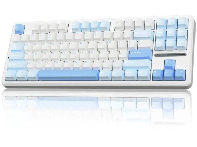 Alt view image 4 of 7 - F87 Wireless Mechanical Keyboard and SC580 Wireless Gaming Mouse Combo, All White Keyboard Mouse Set