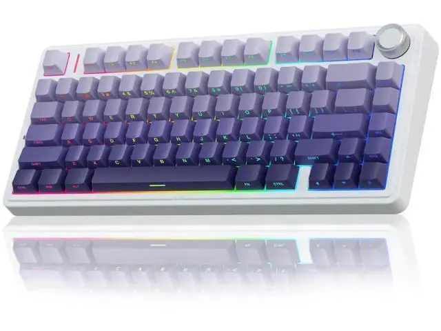 Alt view image 6 of 7 - F75 Pro 75% Gasket Hot Swappable Wireless Mechanical Keyboard and Mouse Combo, Custom Creamy Sound Keyboard with White SC580 Wireless Gaming Mouse