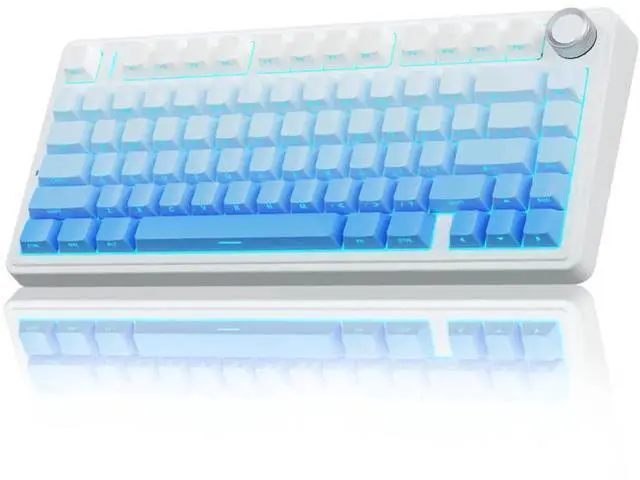 Main image of F75 Pro Wireless Mechanical Keyboard, 75% Hot Swappable Gaming Keyboard, RGB Backlit Pre-lubed Linear Switch, Side Printed PBT Keycaps Gradient Blue Custom Keyboard