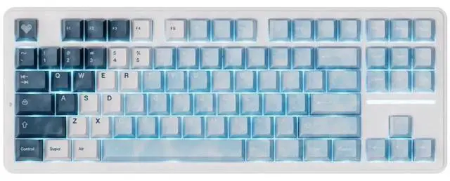 Main image of A87 Pro 87 Keys TKL Wireless Mechanical Keyboard Gasket Mount Hot Swappable Tri-Mode RGB Backlit Arctic Snow Gaming Keyboard