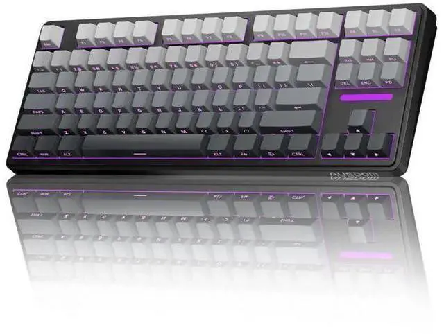 Main image of H87 Tri-Mode Wireless Mechanical Keyboard, 10000mAh Large Battery Gasket Hot Swappable Keyboard, RGB Backlit Side Printed PBT Keycaps BT5.3/2.4G/USB-C Black Grey Gaming Keyboard