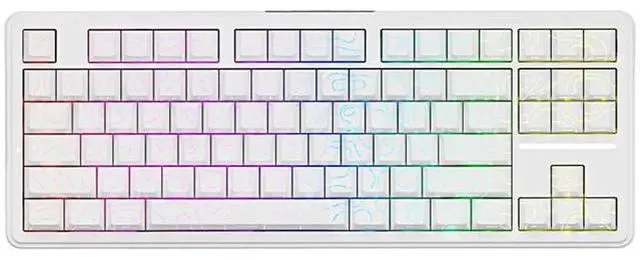Main image of A87 Pro 87 Keys TKL Wireless Mechanical Keyboard Gasket Mount Hot Swappable Tri-Mode RGB Backlit Contour White Gaming Keyboard