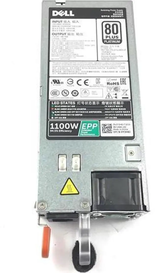 Main image of 0Y3H8J 1100W Power Supply for Dell PowerEdge R630 R730 R730xd Server PSU