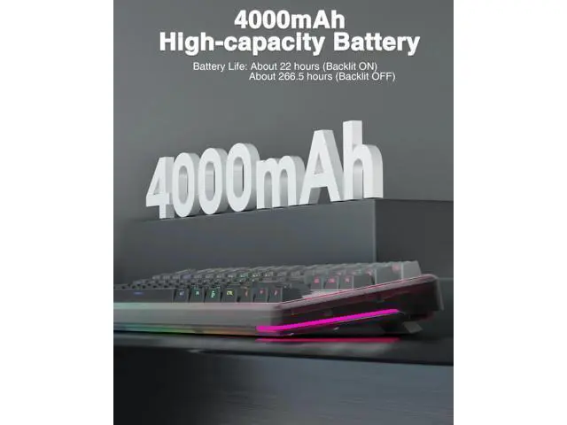 Alt view image 7 of 7 - F87 Pro 75% TKL Wireless Mechanical Keyboard, Tri-Mode BT5.0 2.4G USB-C Hot Swappable Gaming Keyboard, Pre-lubed Switch Side Printed PBT Keycaps RGB Backlit Custom Keyboard