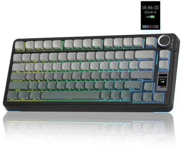 Main image of S75 PRO 75% Tri-Mode Wireless Mechanical Keyboard with Screen & Knob, Hot Swappable Gaming Keyboard, Pre-lubed Switches, RGB Backlit, Side Printed PBT Keycaps, Creamy Sound Computer Keyboard