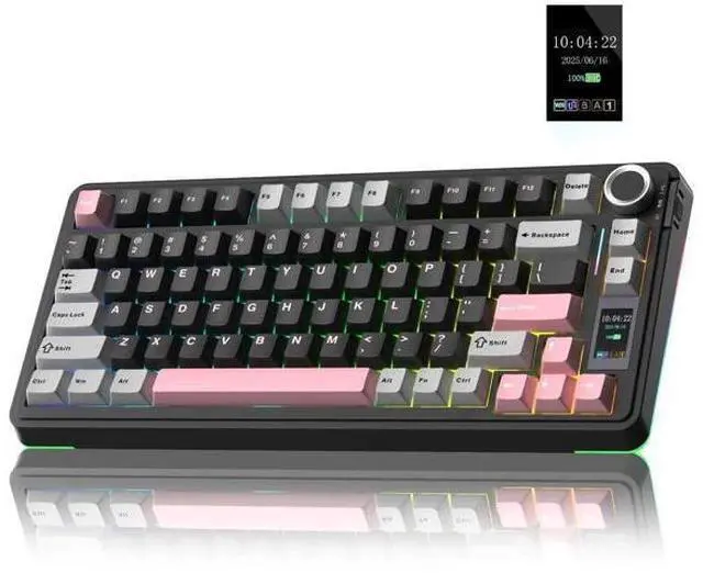 Main image of S75 PRO Wireless Mechanical Keyboard, 75% Hot Swappable Gaming Keyboard with Smart Display Screen & Volume Knob, Pre-lubed Switches, PBT Keycaps, RGB Backlit Creamy Sound Keyboard for PC Gamers