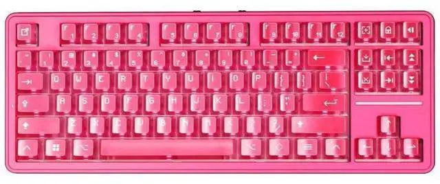 Main image of A87 Pro 87 Keys TKL Wireless Mechanical Keyboard Gasket Mount Hot Swappable Tri-Mode RGB Backlit Crystal Pink Gaming Keyboard