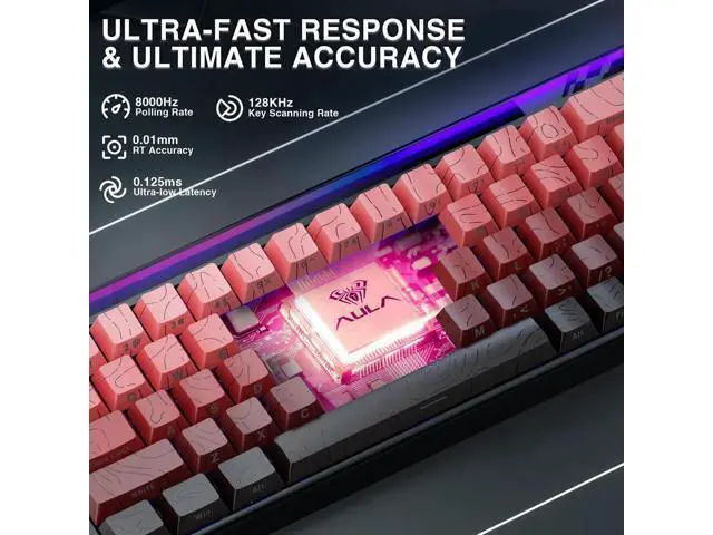 Alt view image 7 of 7 - Hero 68 HE 60% Wired Gaming Keyboard, Hall Effect Magnetic Switch Keyboard, 8K Hz Polling Rate, Side Printed PBT Keycaps, RGB Light Box Custom Software Keyboard for PC Mac