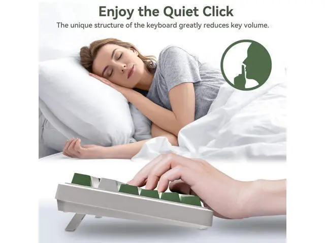Alt view image 6 of 7 - 98Pro Tri-Mode Silent Wireless Mechanical Keyboard Gasket Structure Hot Swappable Pre-lubed Tactile Switch RGB Backlit Gaming Keyboard Green White